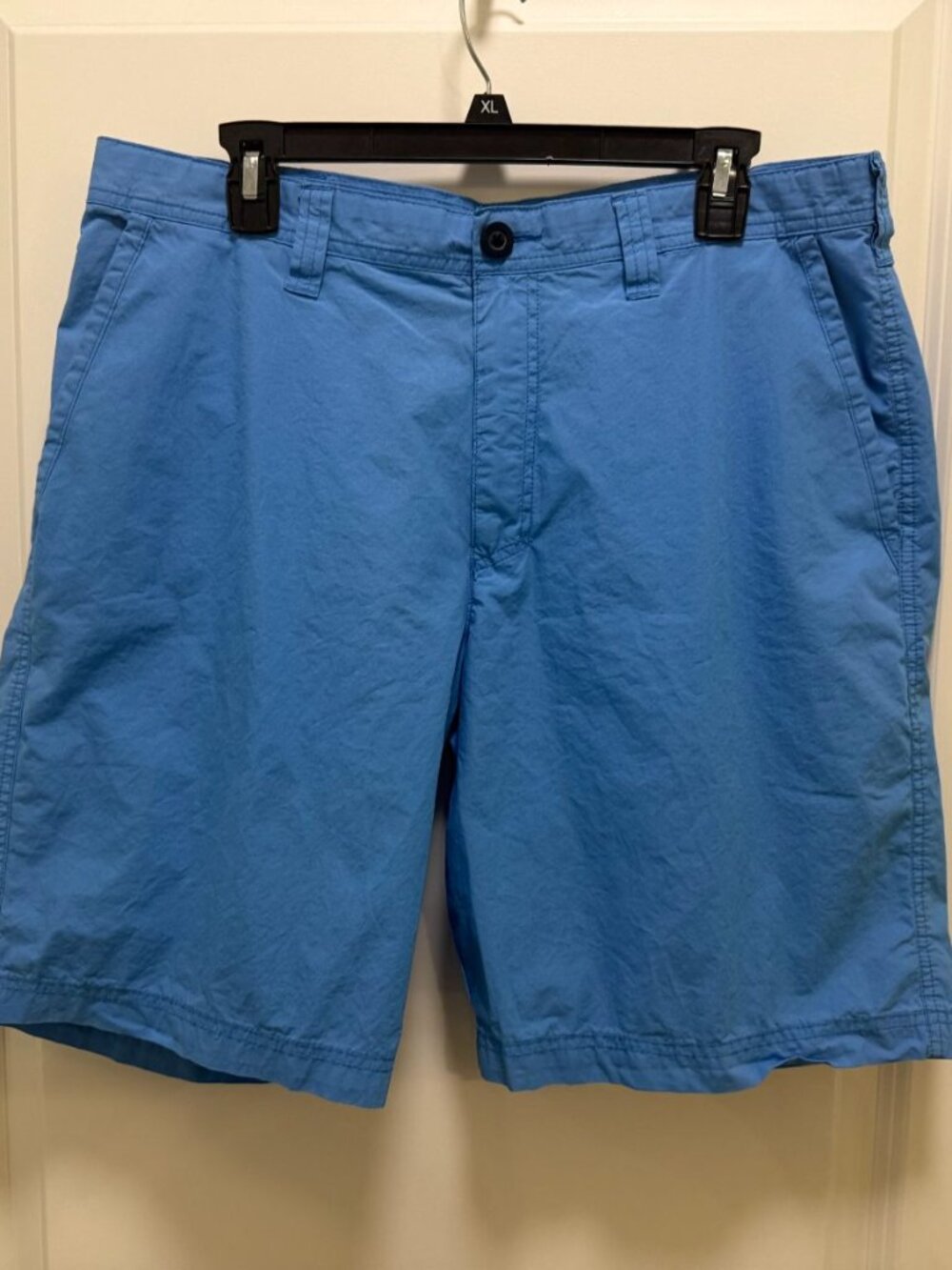 Columbia Blue Chino Flat Front Shorts Men's Sz 36